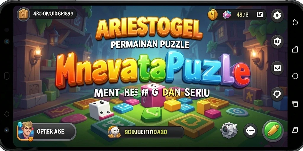 Tampilan gameplay seru ARIESTOGEL dengan berbagai teka-teki.