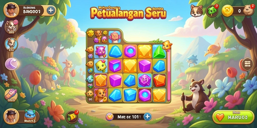 Tampilan gameplay BARU01 yang seru dan penuh warna.