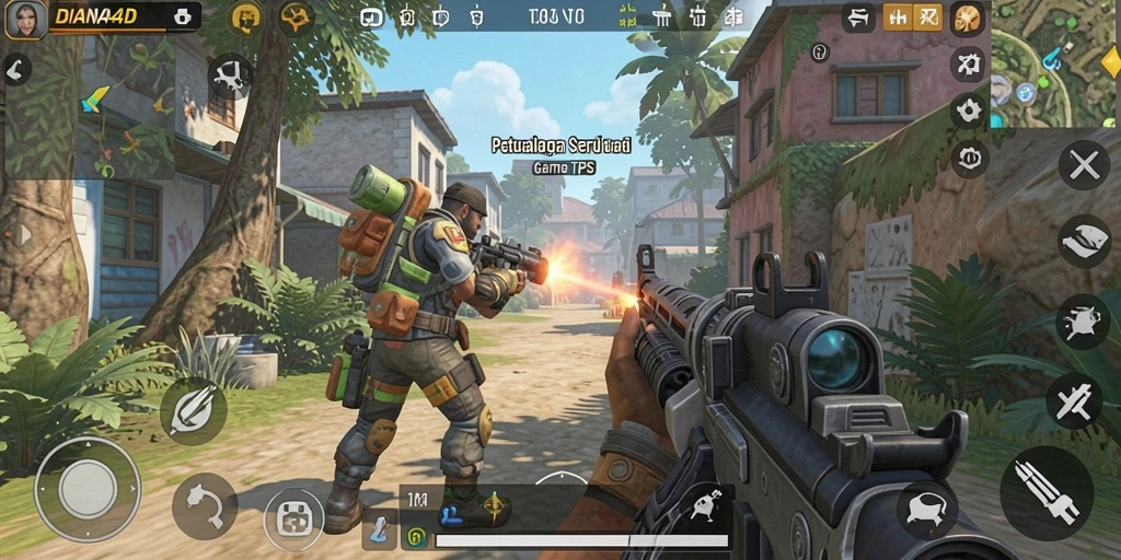 Tampilan seru gameplay DIANA4D dengan aksi TPS yang mendebarkan.