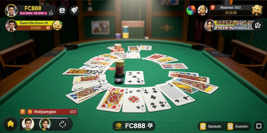 Tampilan gameplay Gaple yang mengasyikkan di FC888.