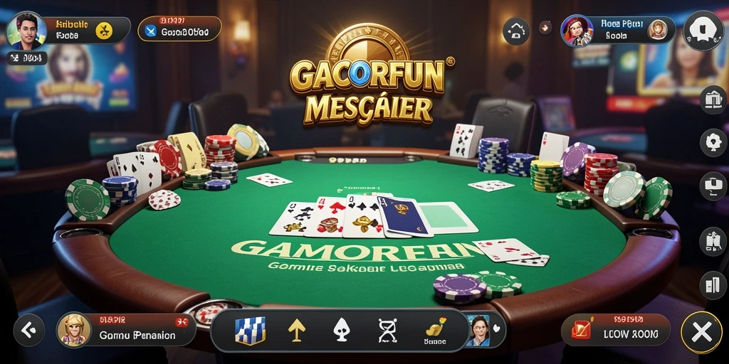 Tampilan aksi seru dalam permainan Poker di GACORFUN.
