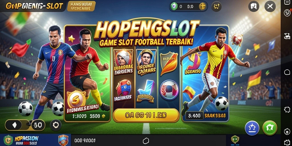 Screenshot gameplay HOPENGSLOT yang menggambarkan keseruan bermain slot bertema Football.