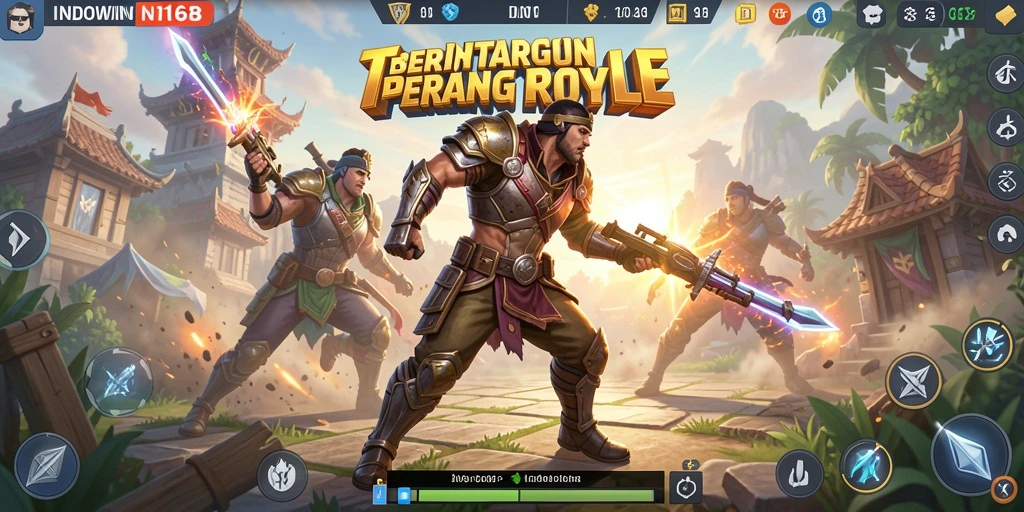 Tampilan gameplay seru dan mendebarkan dari INDOWIN168 Battle Royale.