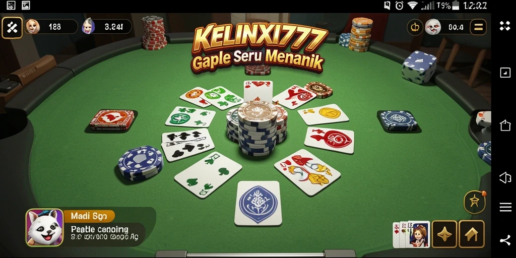 Screenshot gameplay KELINCI777 menampilkan suasana seru permainan Gaple.