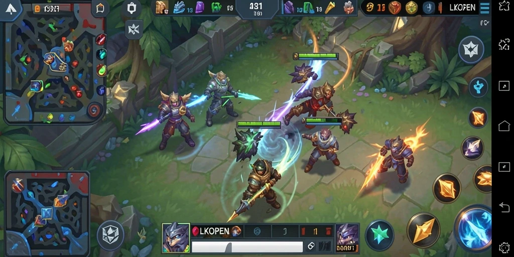 Tampilan gameplay mendebarkan dalam LKOPEN, aksi tim yang seru.