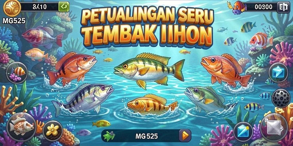 Tampilan menarik gameplay Tembak Ikan MG525 yang seru.