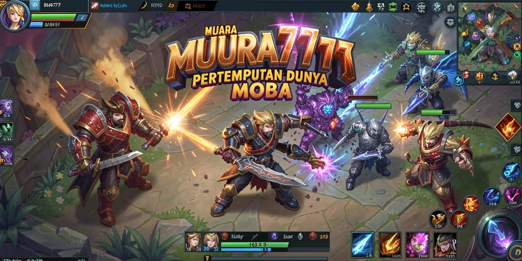 Tampilan gameplay seru dalam pertempuran MOBA di MUARA777.