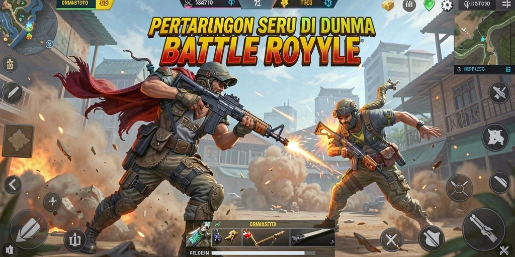 Tangkapan layar gameplay ORMASTOTO yang mendebarkan di arena Battle Royale.