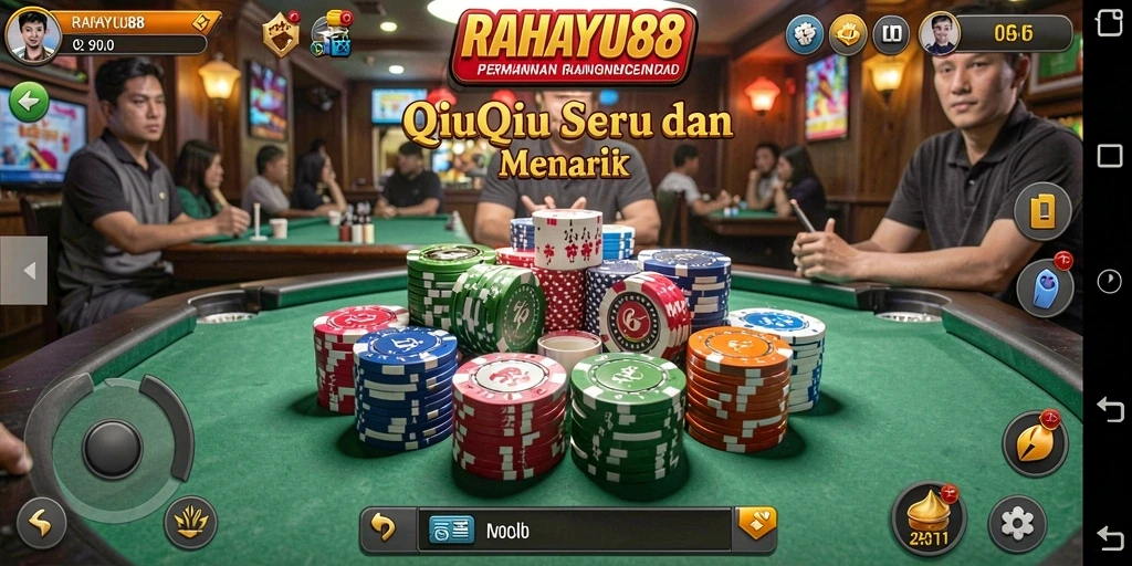 Tangkapan layar gameplay RAHAYU88 yang menampilkan pertarungan kartu QiuQiu.