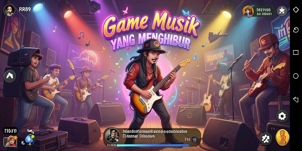 Tampilan gameplay RR89 yang menampilkan tantangan musik menarik.