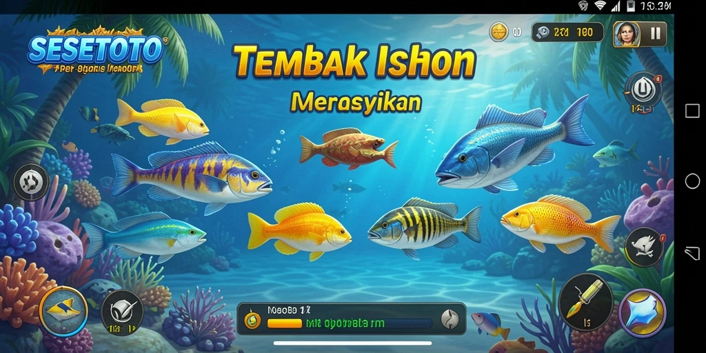 Tampilan gameplay seru dari permainan Tembak Ikan SESETOTO.
