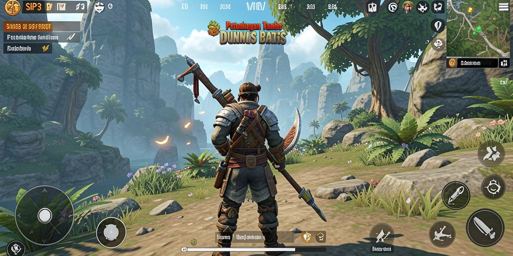 Tampilan gameplay yang menggambarkan petualangan di dunia terbuka.